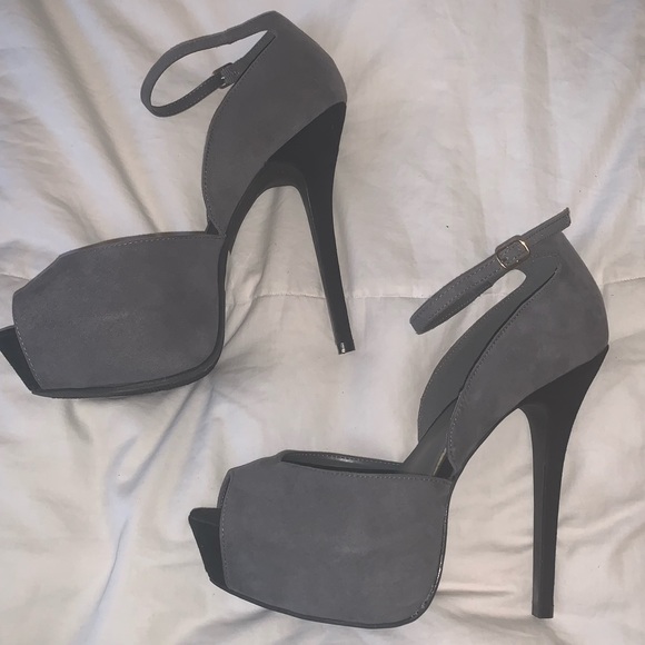 Black & Grey Platform Heels (Urban Planet) - Picture 2 of 2